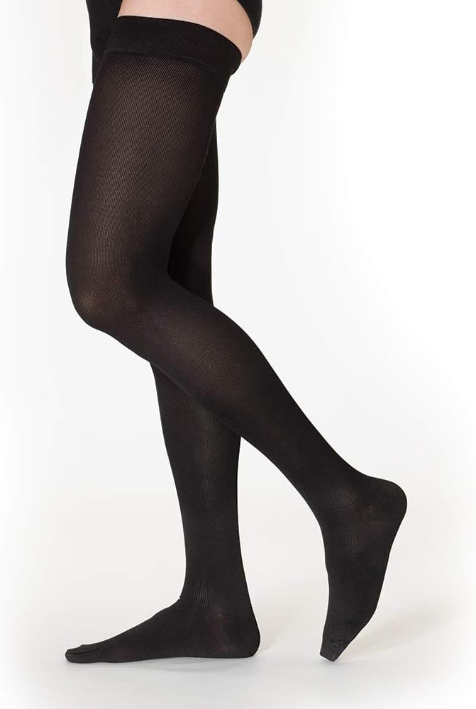 SIGVARIS Men’s Essential Cotton 230 Closed Toe Thigh-Highs w/Grip Top 30-40mmHg