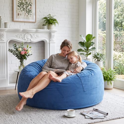 Image of 5 Ft. Bean Bag Chair for Adults, Teens, Kids with Memory Foam Filling