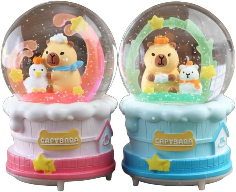 Büyük Boy Işıklı Müzikli Capybara Kar Küresi
