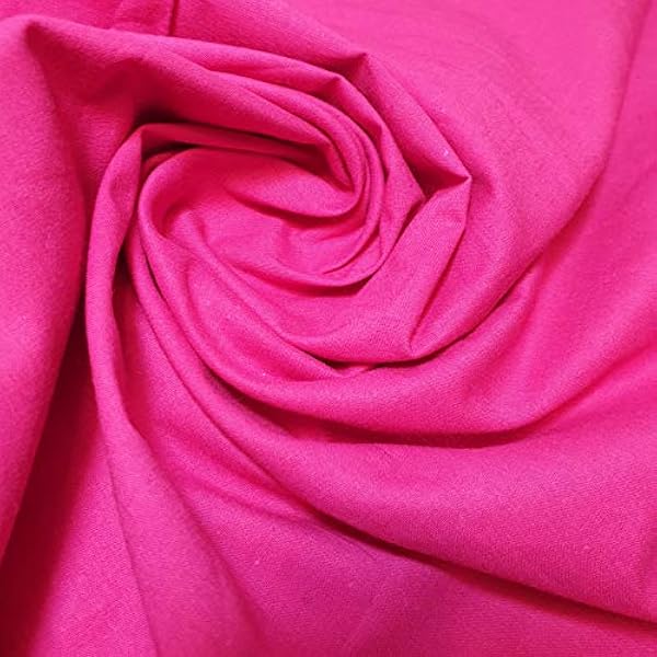 Textile Station 10 Meter (Janak- Magenta Roze) 100% Katoen Stof 112cm Breed Plain Cambric Poplin