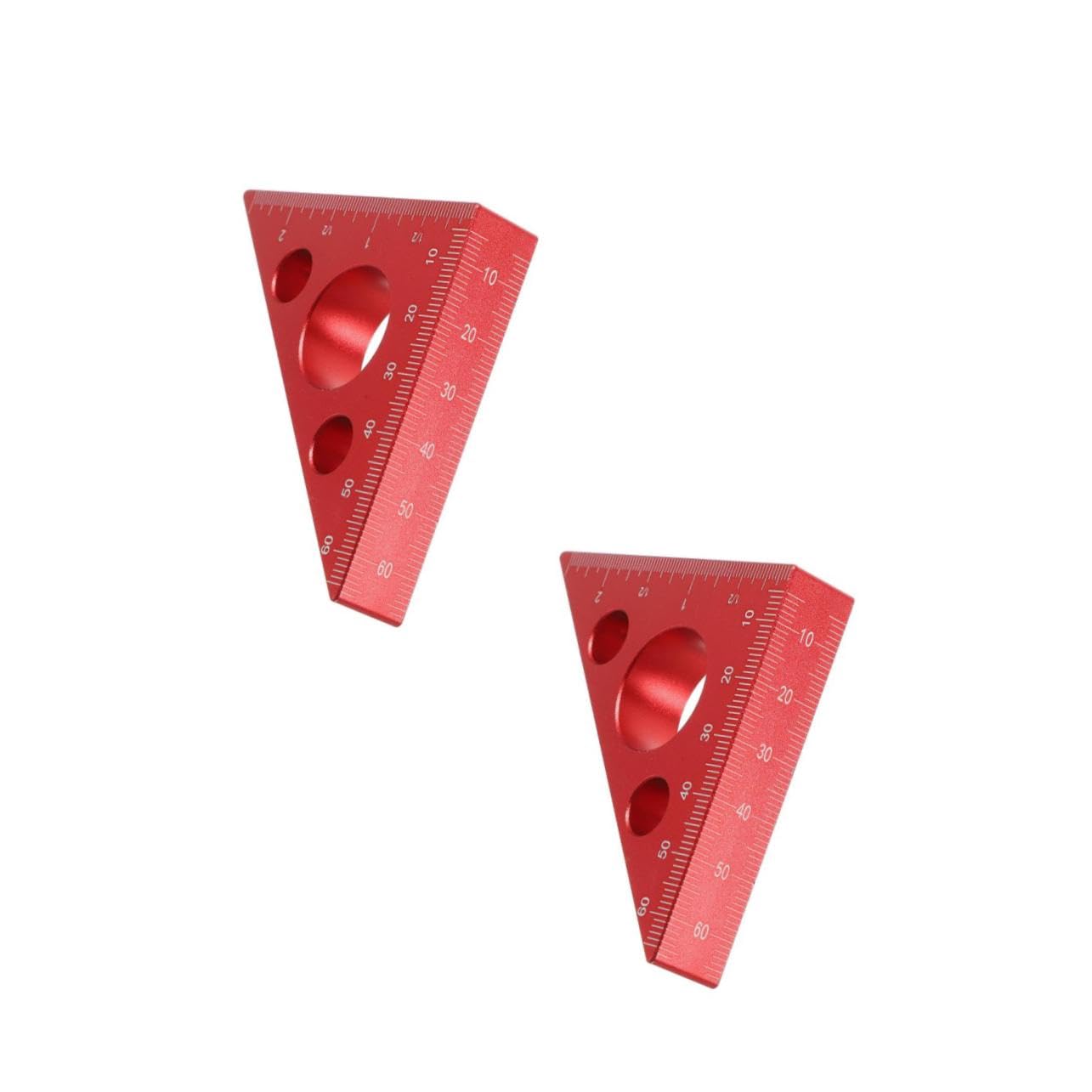 Holibanna 2 Piezas Regla De Carpintería Engrosada Carpinteros Regla Métrica Herramientas Para Trabajar La Madera De Ángulo Gobernante Triangular De Carpintero Rojo