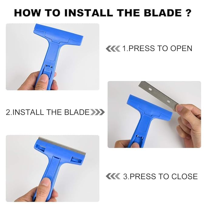 Ncry Glass Scraper Razor Blade,Paint Scraper,Window scraper for Remover Tool Remove Surface Stains,Paint,Automotive Glass Film(1Handle + 5 Pack Replacement Blades) 1