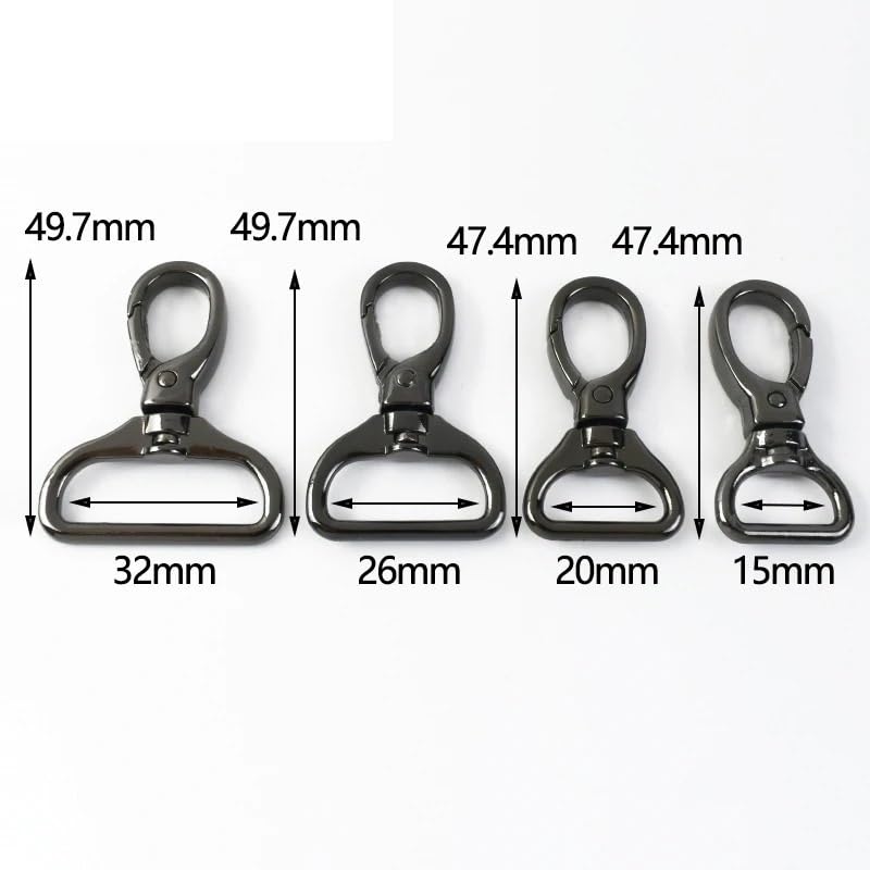 Ganchos De Metal Giratorio 5/10/20Pcs 15/20/26/32mm Metal Bag Belt Buckles Swivel Lobster Clasp Buckle Carabiner Snap Hook Keychain(Silver,26mm-20Pcs)