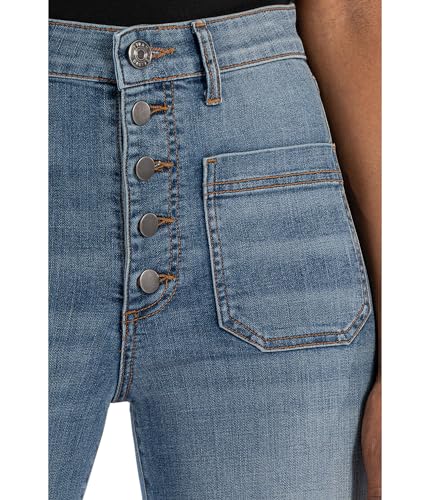KUT from the Kloth Women's Meg High Rise Wide Leg Expo Btn Raw Hem Patch Pockets4