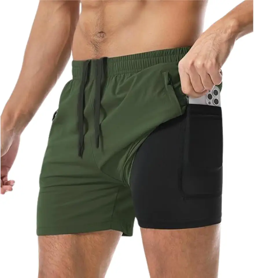 Bermuda Shorts 2 Em 1 Masculino Academia Dryfit Treino