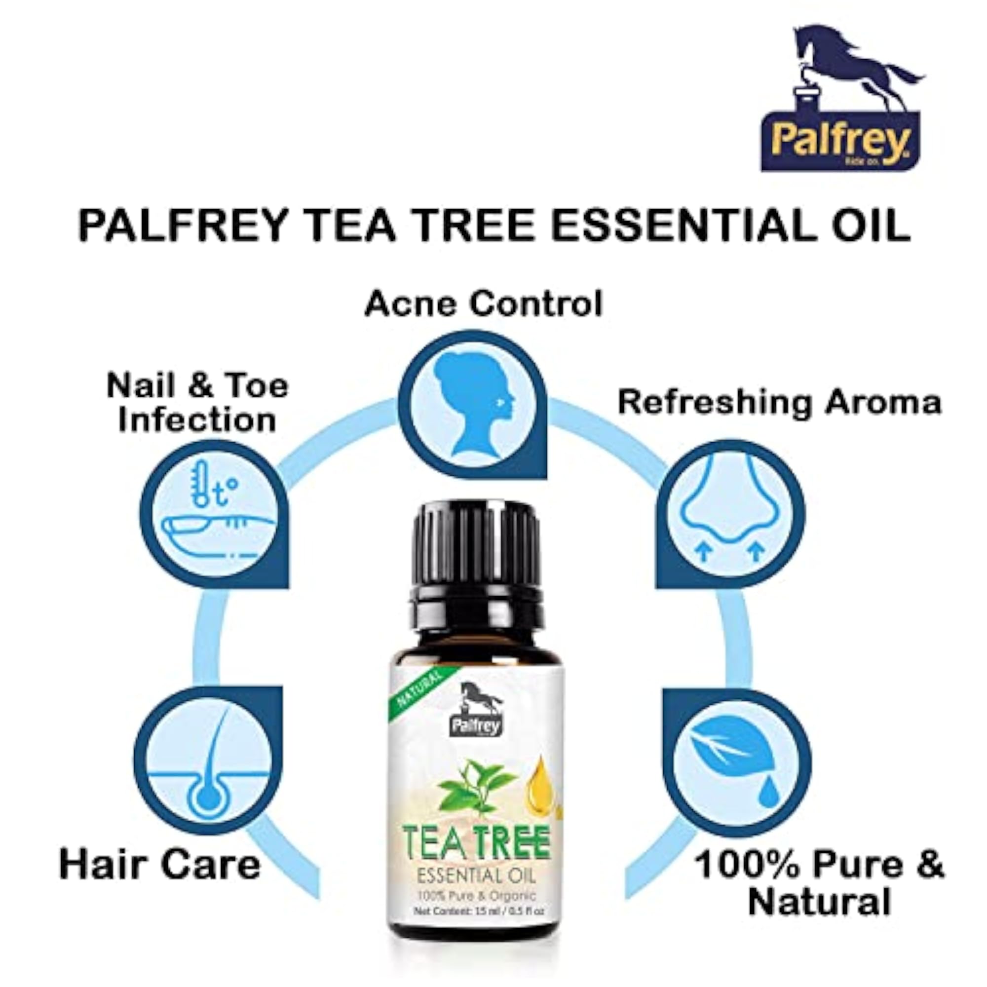 Palfrey Tea Tree Essential Oil for Skin Acne, 15 ml