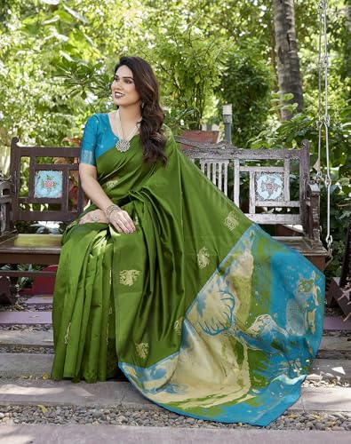 Image of Yashika Women's Banarasi Kanjivaram Art Silk Saree Set with Blouse |saree for Women | Saree | New Sari | Saree