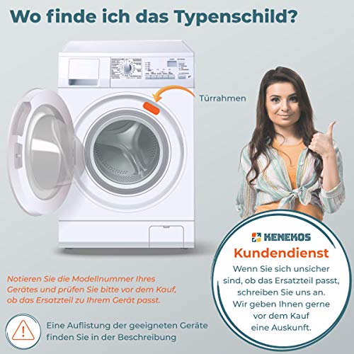 Kenekos - Türgriff geeignet für AEG 405508700/3 4055087003 Griff Handgriff Waschmaschinengriff Waschmaschinentürgriff weiß für Waschmaschine Waschtrockner Wäschetrockner Bullauge mit Montagematerial