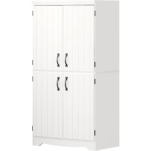 South Shore Farnel 4-Door Storage Cabinet-Pure White, Tall