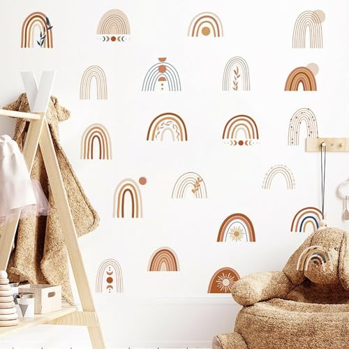 Decoración de guardería con calcomanías de pared extraíbles para nubes de arco iris, seguras para todas las paredes, sin olor