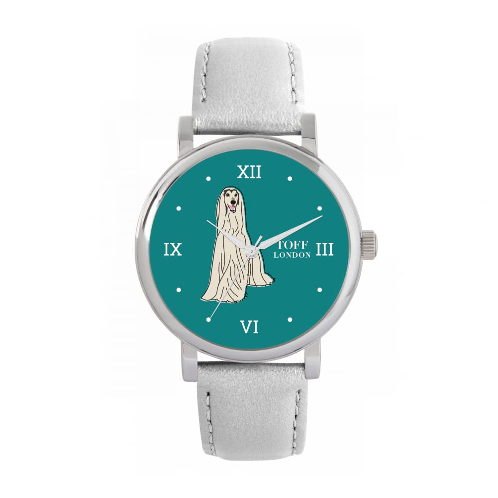 White Afghan Hound Dog Watch