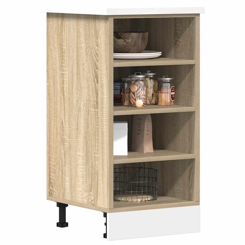 vidaXL Unterschrank Riga Sonoma-Eiche 40x44,5x81,5 cm Holzwerkstoff,Küchenschrank, Gastronomieschrank, Gastro Möbel, Küchenmöbel, Aufbewahrungsschrank