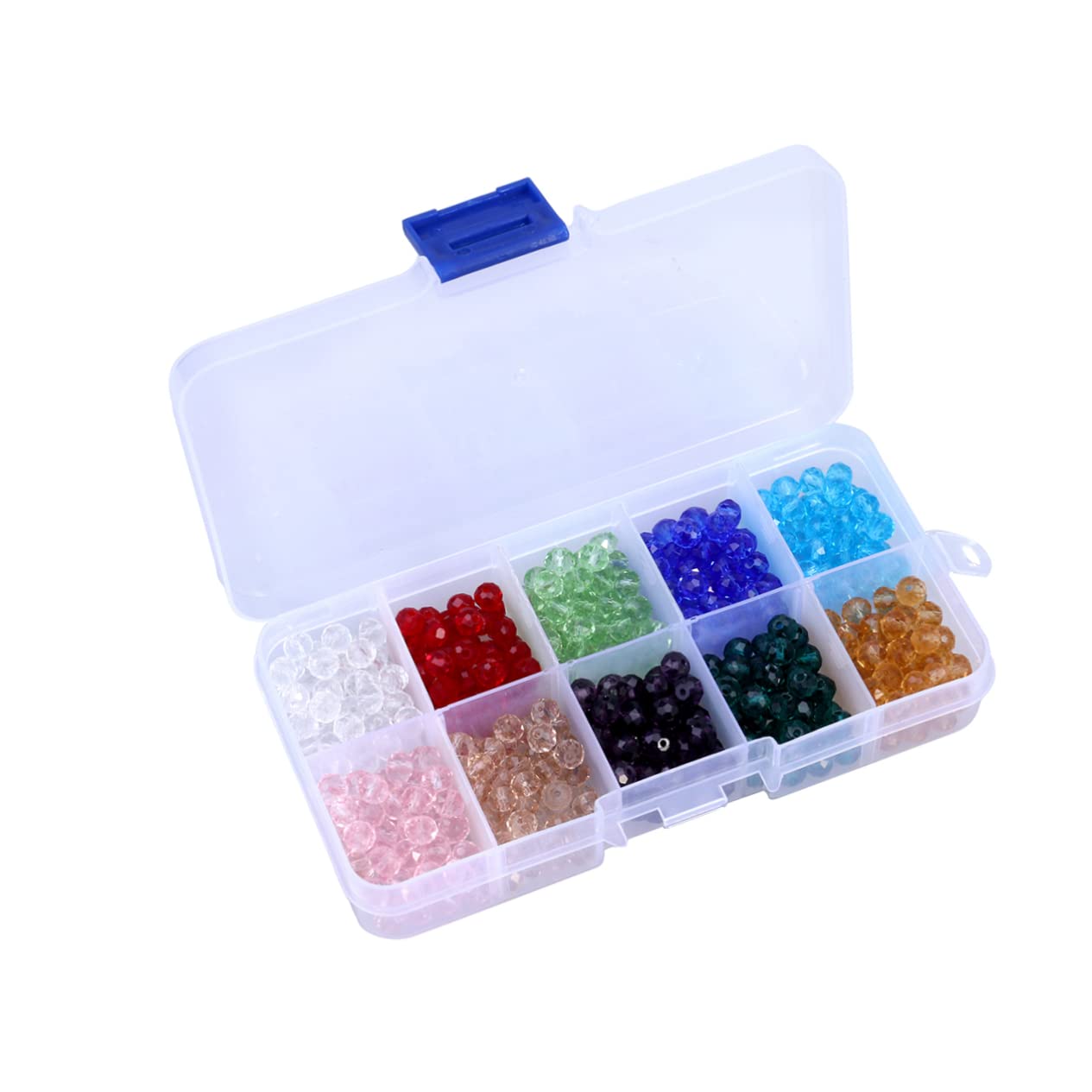 VILLCASE 1500piezas Abalorios De Cristal Briolette De Perfectos Para Fabricación De Joyas y Manualidades Con Caja De Almacenamiento