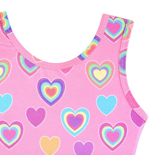Image of HOZIY Gymnastics Leotards for Girls with Shorts Toddlers Biketards Rainbow Unicorn Dinosaur Mermaid Leopard Flower Galaxy