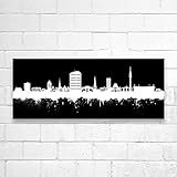 Kunstbruder Skyline Dortmund Schwarz (div. Größen) - Kunst Druck auf Leinwand 80x200cm