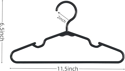 Miniatura 2 de 60 perchas negras para ropa de bebé, antideslizantes, para ropa de recién nacido, para regalo de ropa de recién nacido, percha ultrafina para niñas