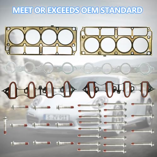 Image of 5.3L Cylinder Head Gasket Set Kit, Bolts ES72220 Intake Exhaust Manifold Oil Pan Gasket for Chevy 2007-2013 Silverado Avalanche Suburban for GMC Sierra Envoy Yukon for Buick 5.3L Engines