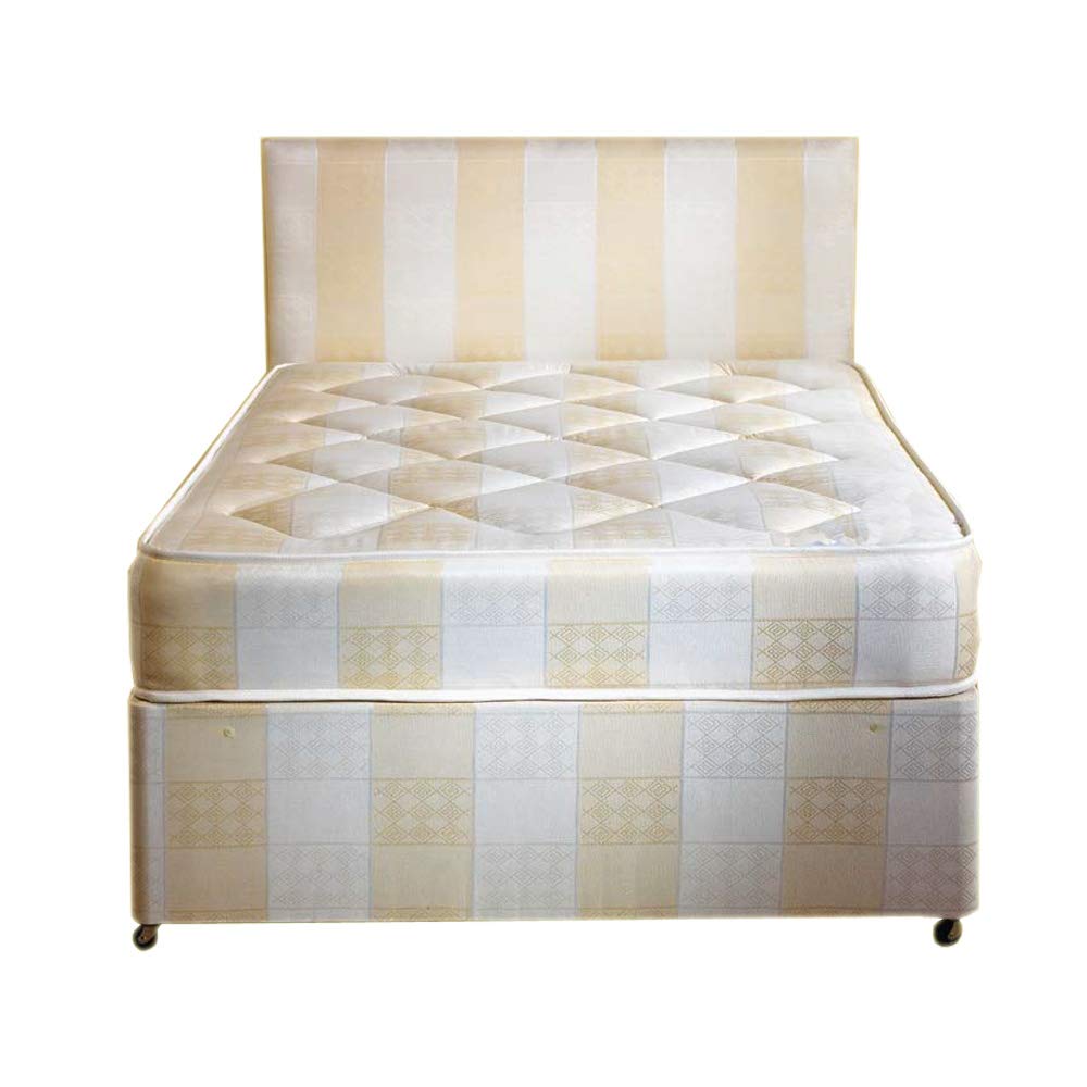 Perfect Sleep 4FT6 Double Deep Quilted Divan Bed set Including Deep Quilted Mattress And Matching Headboard 4ft6 standard double bed set