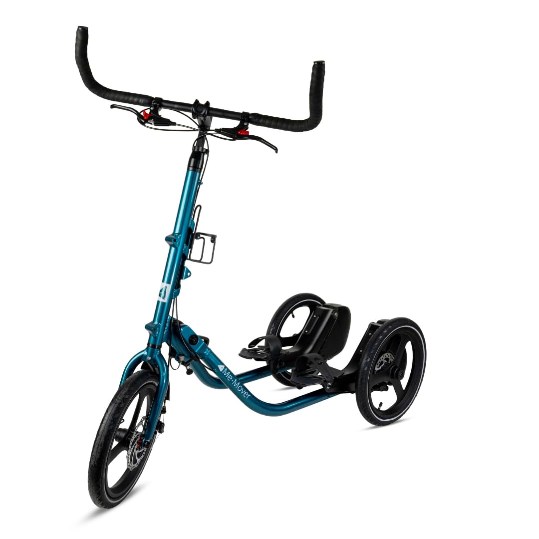 ME-MOVER Speed - Step Machine on Wheels, Low Impact Trainer, Cross Step Trainer for Outdoor Exercise, Elliptical Tricycle (Dark Green)