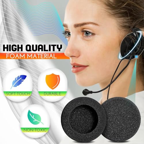 Image of 6Pc (3 Pairs) 55mm /5.5cm Black Replacement Soft Sponge Cushion Foam Pads On Ear Headphones Earphones Tips Cover Protects Ears and Improves Sound Quality