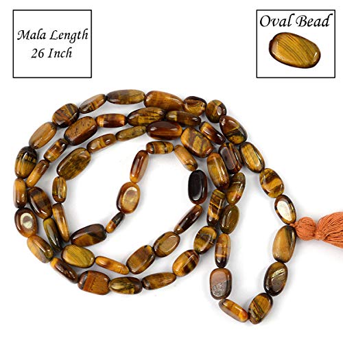 Image of Natural Oval Crystal Beads Mala Necklace Collection for Men & Women, Reiki Energized Gemstone Jewellery for Meditation, Mindful Living, Spiritual Decor & Everyday Fashion Styling