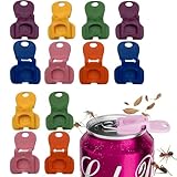 Ouvre Onglet et Protecteur de Boisson, 12pcs, Ouvre-boîtes de soda et protecteur de couvercle de boisson, Joint étanche, facile à tirer, pour canettes de bière, coca, soda et aluminium (12 pièces)