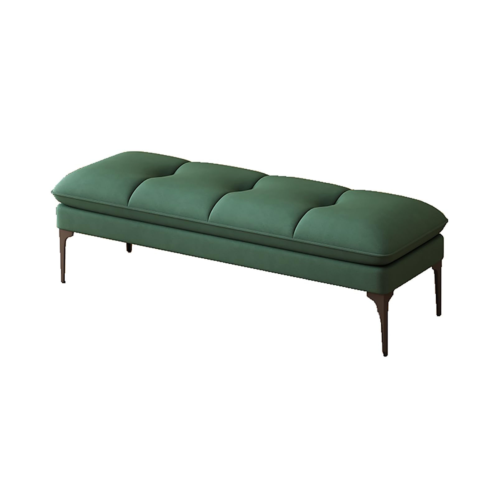 Banco tapizado para pie de cama con almacenamiento de zapatos y diseño nórdico verde
