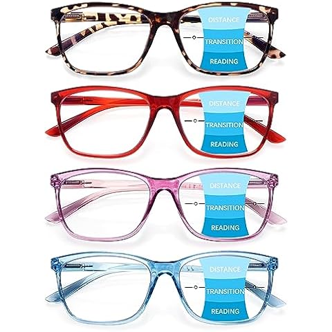 COJWIS Progressive Multifocus Reading Glasses Blue Light Blocking for Women Men Spring Hinge Computer Readers (4Color, 2.00) Cover