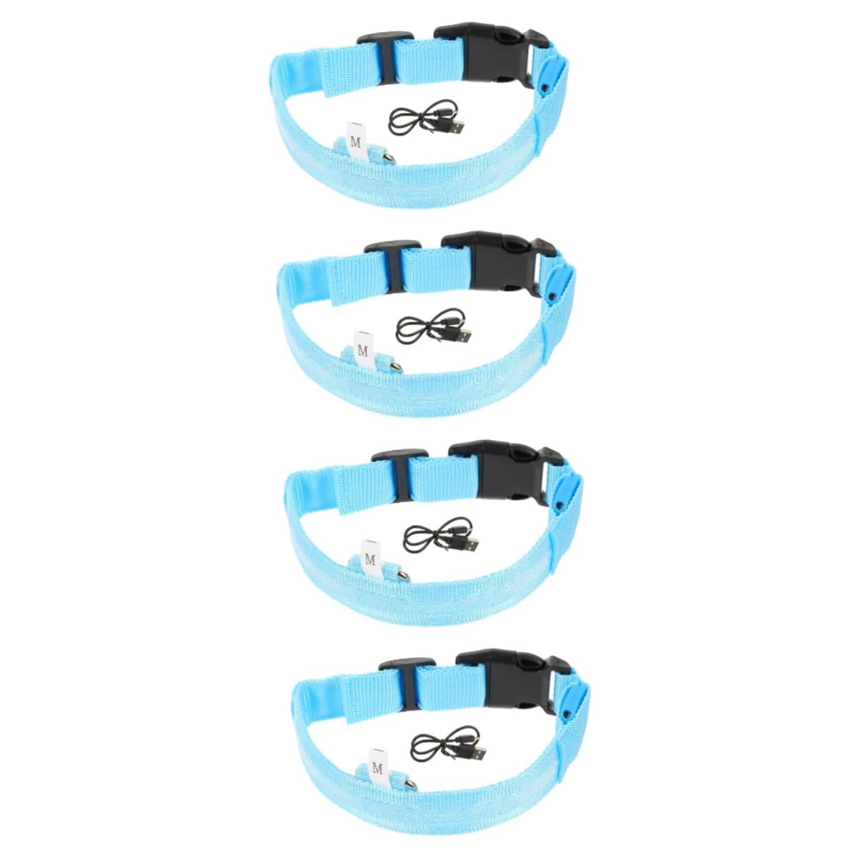 Sosoport 4sätze Stylisches Leuchthalsband Für Hunde Verstellbares Wiederaufladbares Hundehalsband Für Nächtliche Sicheres Halsband Für Kleine Und Mittelgroße Haustiere Aus