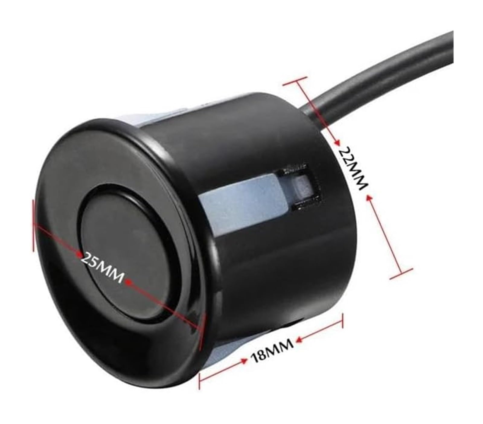 Système De Radar De Recul Kit Capteurs Stationnement pour Radar Recul Arrière Voiture 22 Mm Détection Surveillance Secours 12 V 4 Pièces/Ensemble(Rouge)