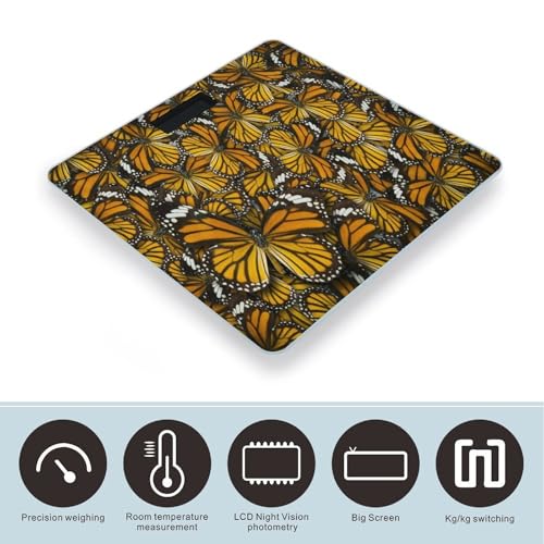 Báscula digital de baño con diseño estilo mariposas miniatura 3