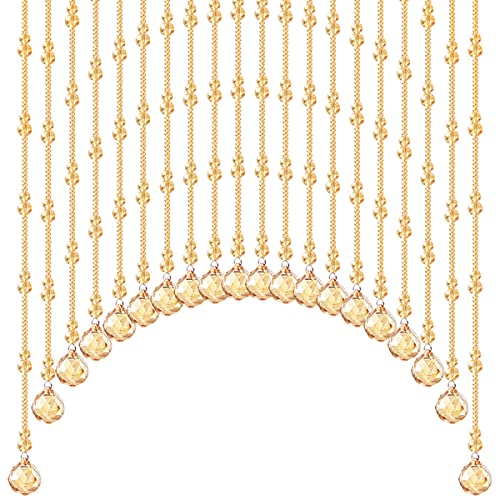 Pengfei Crystal Beaded Curtain, 21 Strings Arched Door String Curtain For Doorway, Decorative Panel Room Partition Divider Blind For Home, Coffee House, Bedroom, Restaurant, Champagne #TOP5