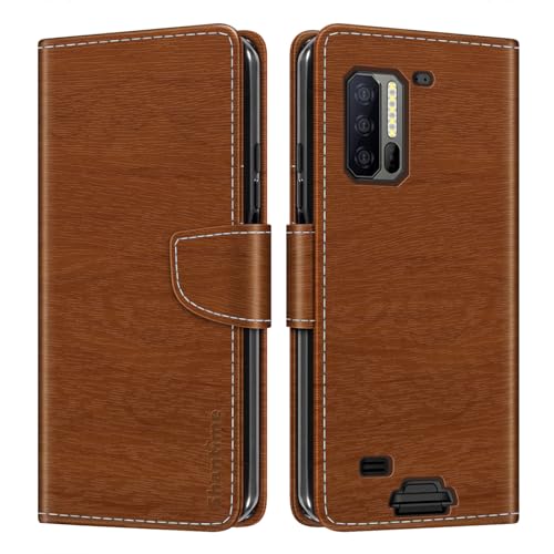 Custodia Portafoglio pelle Compatibile con Ulefone Armor 7 Cover Colorata Flip con Portacarte Chiusura Magnetica ProtettivaMarrone