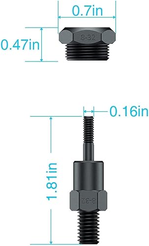 Miniatura 2 de AKKTOL Mandril de repuesto para herramienta de tuerca de remache, 8-32, mandril de tuerca de remache y pieza de nariz