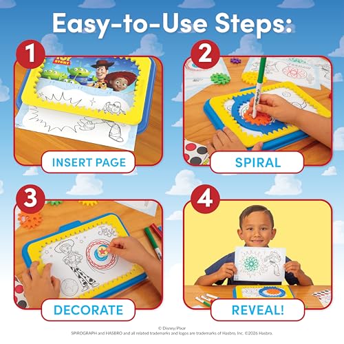 Image of Spirograph Disney Jr. Toddler Arts and Crafts, Drawing Art Kit, Toddler Activities, Drawing Pad, Jumbo Gears, Washable Markers, Unleash Your Child Inner Artist, Ages 3+
