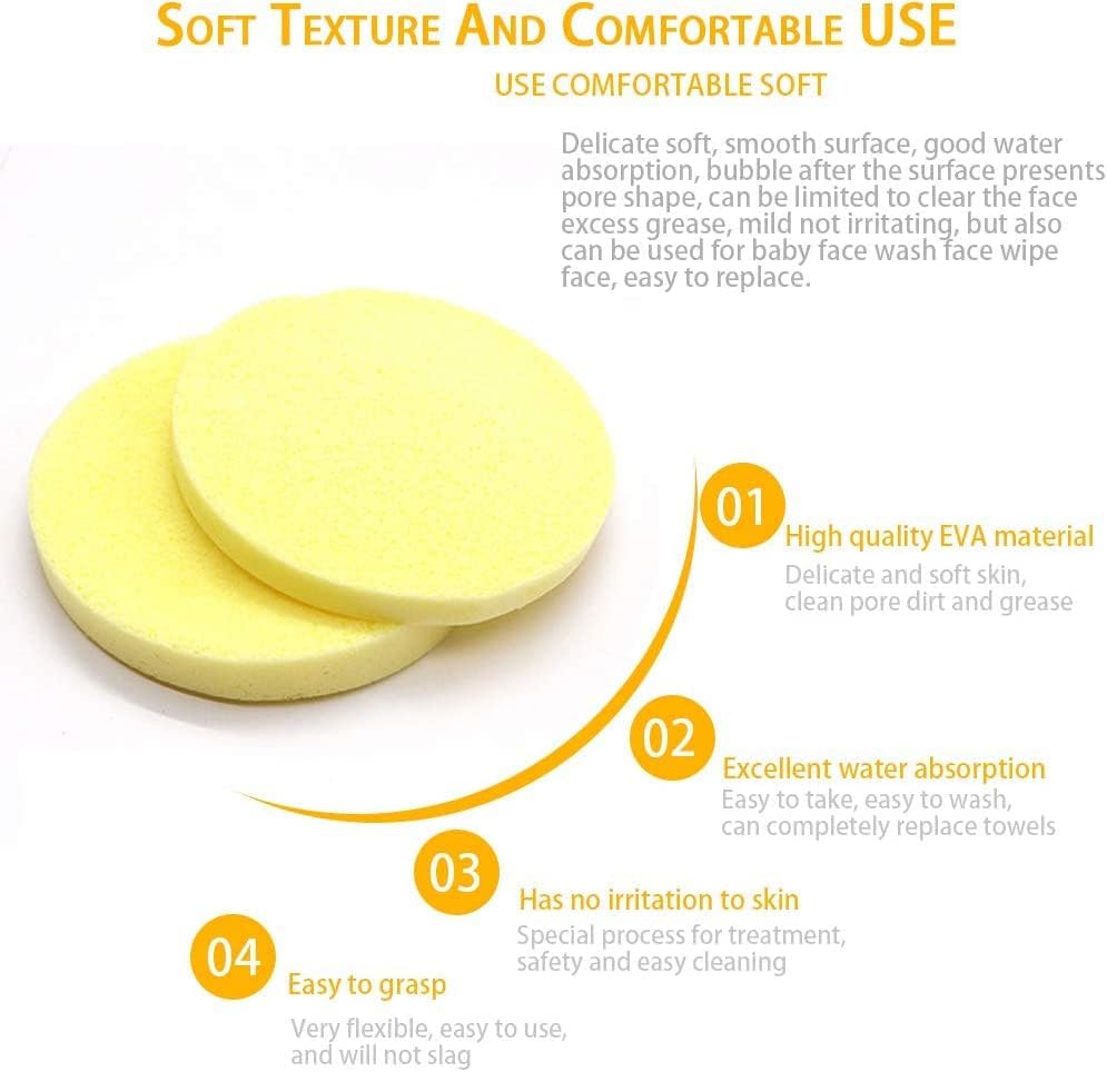 Image of MOOLYAVAAN PRODUCTS Compressed Facial Sponges For Face Cleansing 100% Natural Eco Friendly Facial Sponges For Estheticians - Round Makeup Sponges Travel Makeup Remover Pads - Reusable Face Sponge (12)