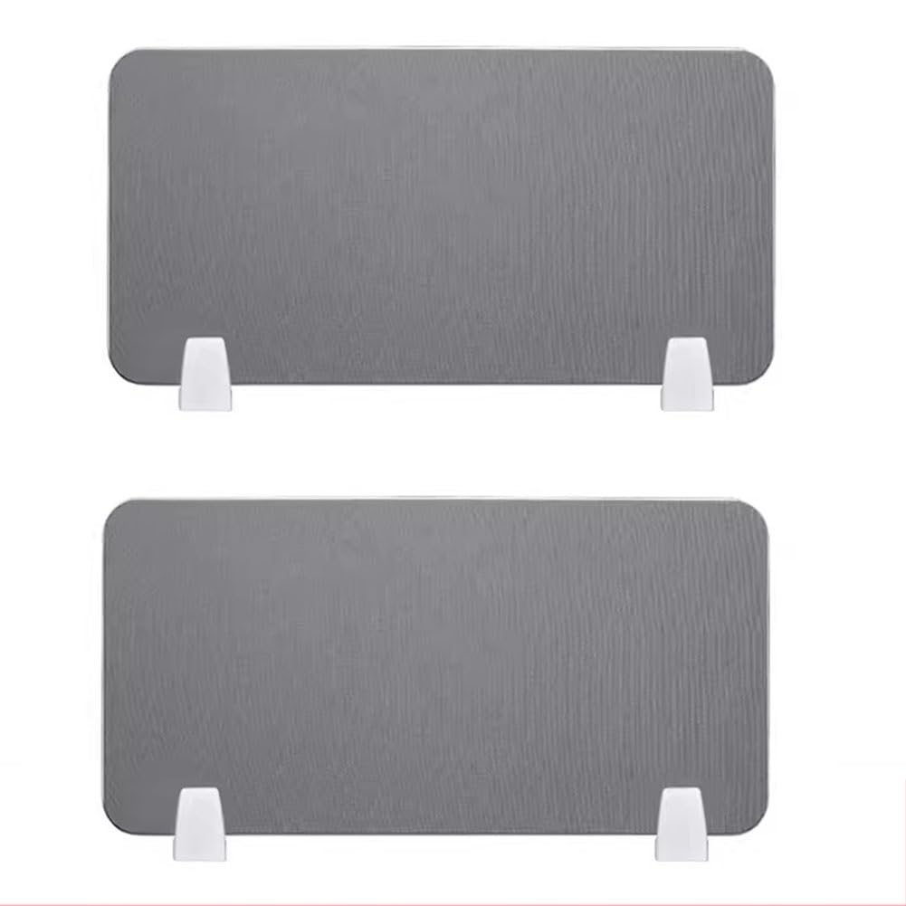 GJZQDKX Desk Privacy Divider Panels Set of 2 Freestanding Soundproof Desk Partitions with Support Feet Noise Reducing Desk s for Office or Home Gray B 30X120CM