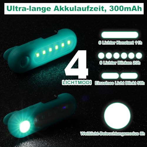 ZLCBBD LED Clip Lampe Stirnlampe Blinklicht Schulranzen Reflektor Kinder Wiederaufladbar Ultra-Lange Batterielebensdauer Nacht Clip Lauflicht für Laufen Joggen Haustier Rucksack Kleidung 2er