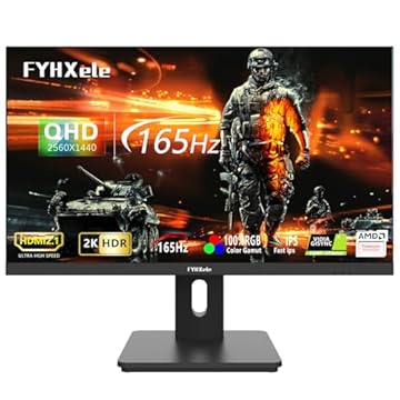 Monitor Gamer FYHXele FY27QH, 27 Pol, IPS, QHD, 1ms 165Hz, AJUSTE DE INCLINAÇĂO, FreeSync, HDMI/DP-Preto