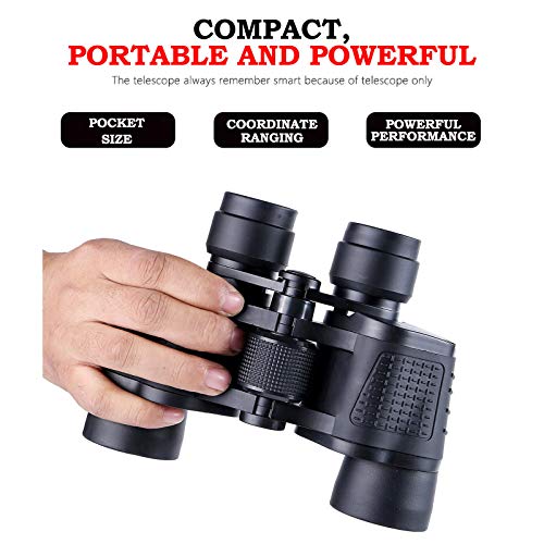 80x80 HD Compact Binoculars for Adults and Kid,Waterproof,Fogproof Binoculars with Low Light Vision,Large View Binoculars for Sightseeing,Bird Watching,Hunting,Travel,Hiking