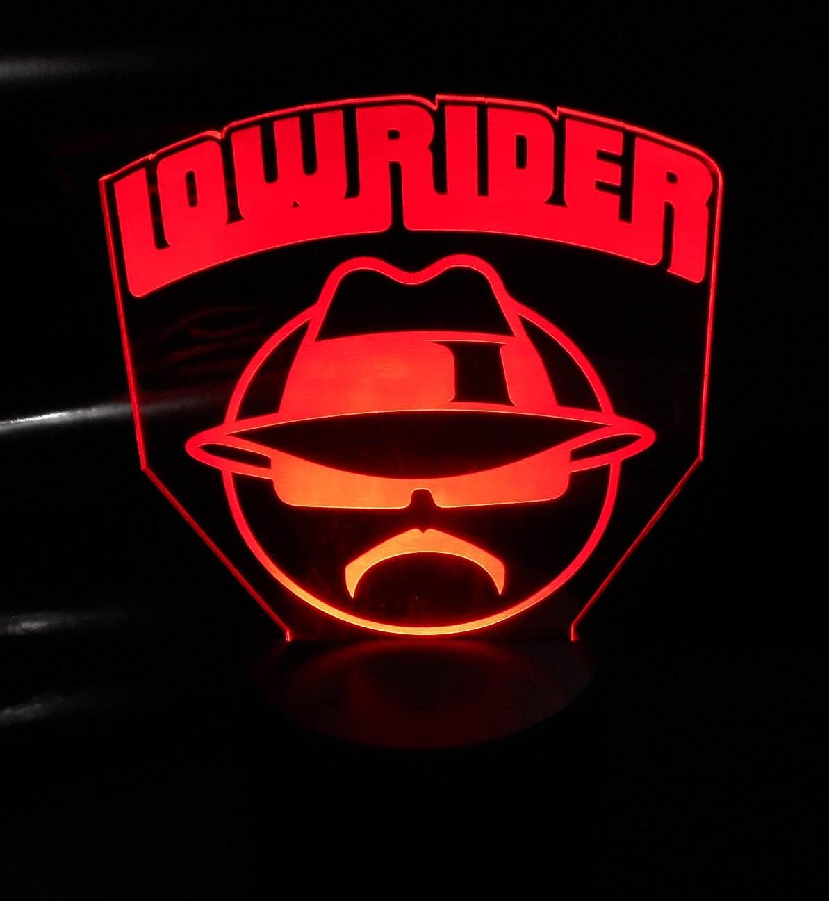 Lowrider 6" Tall Rectangle Sun Glasses Low Rider Laser Engraved 3D Effect Acrylic LED Desk Top Night Lamp