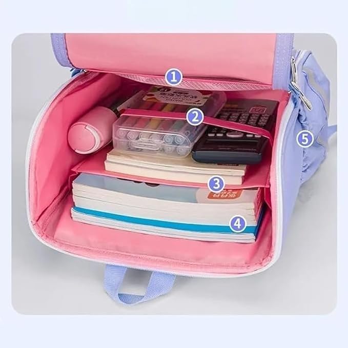 Image of Prancing Unicorn Children's Schoolbags Primary School Girls Boys Students Cartoon Unicorn Backpack Double Shoulder Bag For Girls Kids 6-7-8-9-10-12 Years Old Water-Resistant