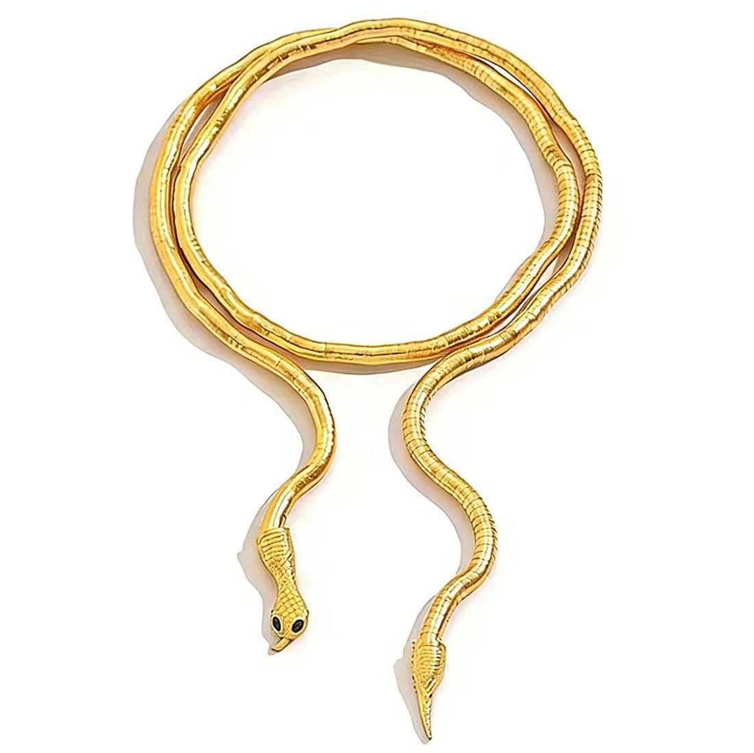 Collana E Bracciale Serpente Geometrico Regolabile – Gioielli Donna E Uomo, Colore Argento, 92 Cm