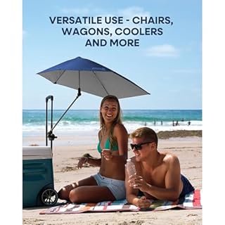 Sport-Brella Versa-Brella SPF 50+ Adjustable Umbrella with Universal Clamp, Regular, Gray