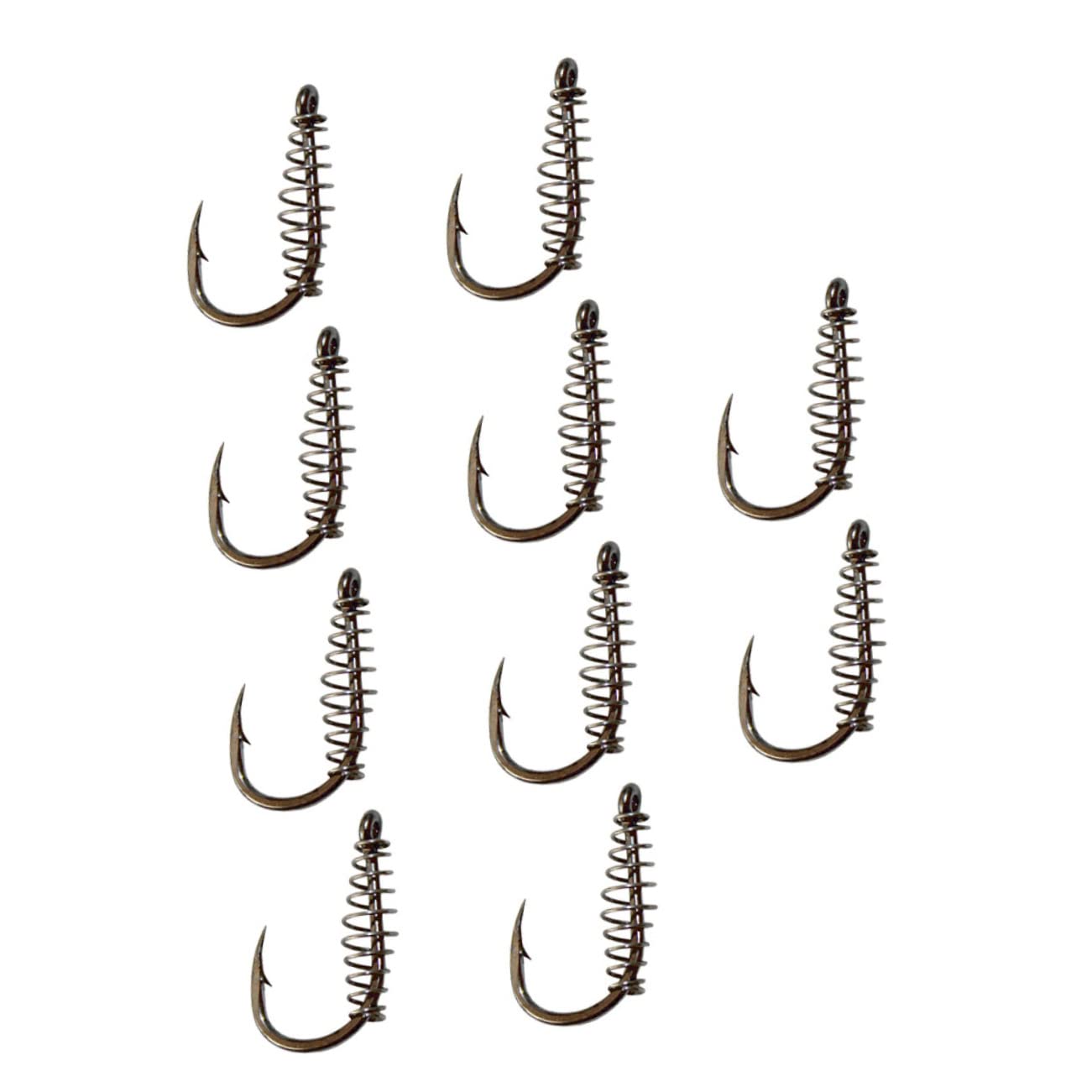 Gogogmee Spring Fishing Hooks Set 10Pcs High-Grade Steel Portable Fish Hooks with Strong Corrosion Resistance for River and Carp Fishing Bait