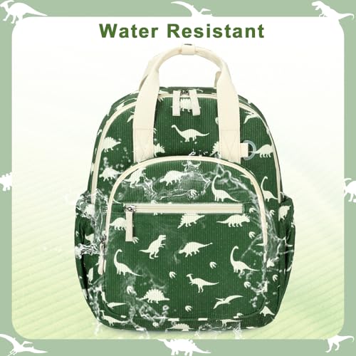 Image of Bluboon Toddler Backpack for Girls Boys 2-4 Cute 12 inch Preschool Kindergarten Backpacks Kids Daycare Bags School Travel (Dinosaur Green Corduroy L, Age 4-8 (15 inch H Fit A4 Folder))