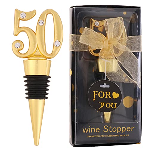 Pacote com 24 lembrancinhas de festa de aniversário de 50 anos para convidados de 50 anos com caixa de presente para decoração de lembranças de festa de casamento de 50 anos