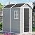 CDCASA 6x4 FT Outdoor Storage Shed, Waterproof Resin Shed with Floor & Lockable Door & Window & Vents, Plastic Tool Shed for Outside, Patio, Poolside, Dove Grey