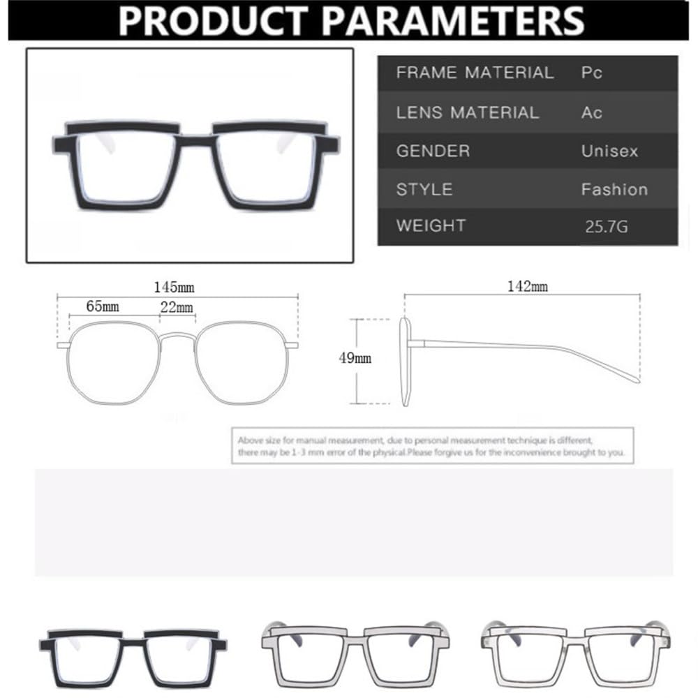 Retro prostokątne okulary ramka kobieta mężczyzna kwadratowe okulary