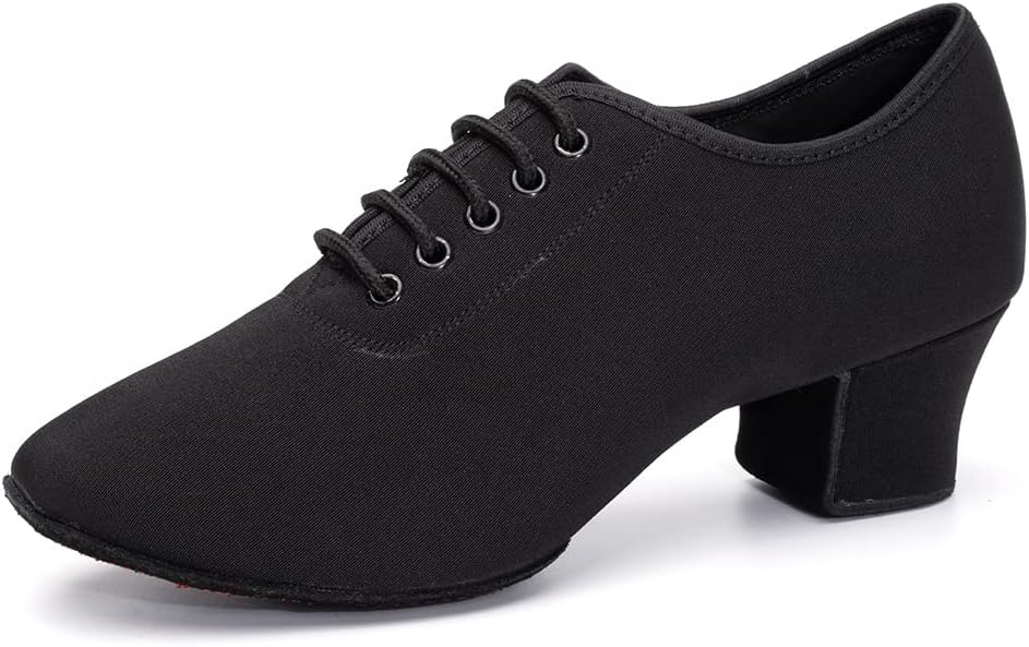 AOQUNFS Practice Ballroom Dance Shoes Women Lace-up Modern Salsa Teaching Performance Dance Shoes,Model LUD-NJB